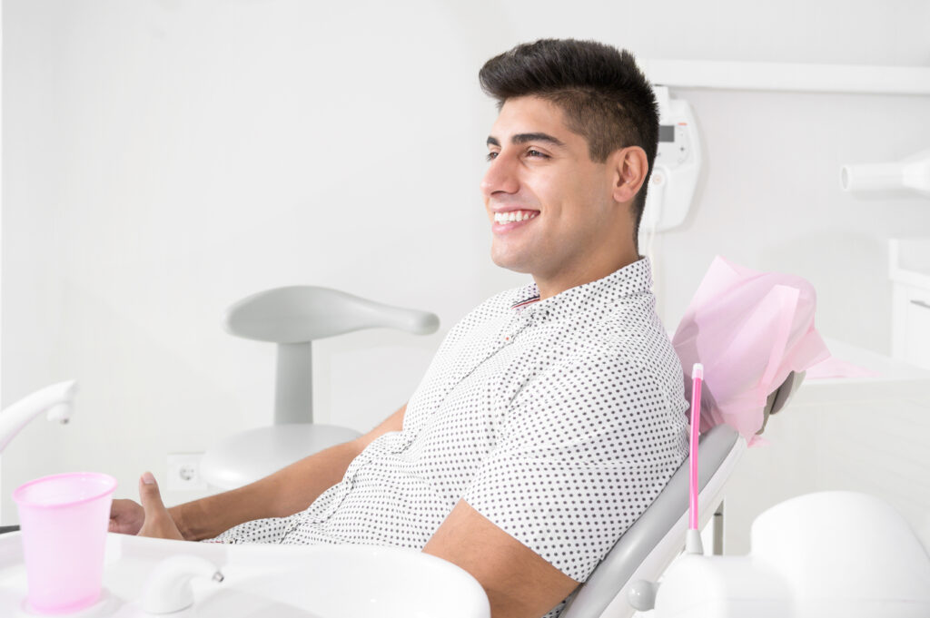 happy dental patient sedation dentistry concept
